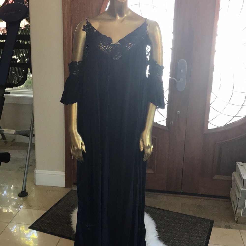 Long navy blue dress
